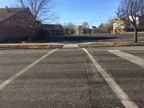 Same new crosswalk, looking South