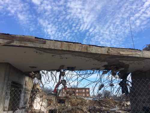 Last remains of the State Bank of Wellston, in Wellston. Click image for more information 