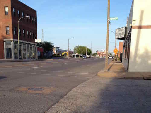 In the of Chouteau where the new QuikTrip is proposed you can see urban buildings on both sides of the street. When I was in real estate I represented the owner inn the purchase of the 3-story building on the left. 