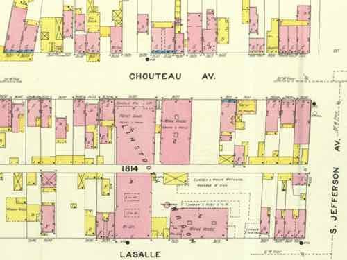 Chouteau West of Jefferson in 1908, click image to see full size source