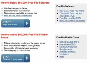 Free File, click image for IRS' Free File page