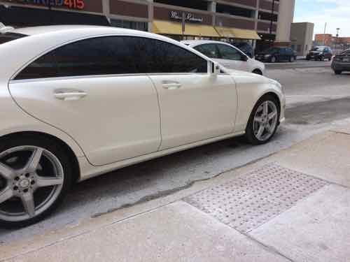 "Mercedes owner blocked a crosswalk I needed at Richmond Hts MetroLink station"