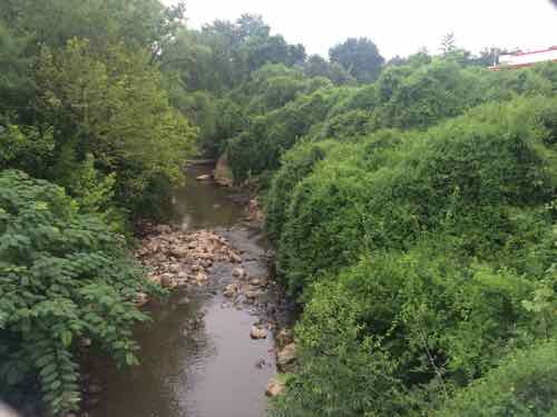 Looking East at Maline Creek from West Florissant, the QT site on the left. 