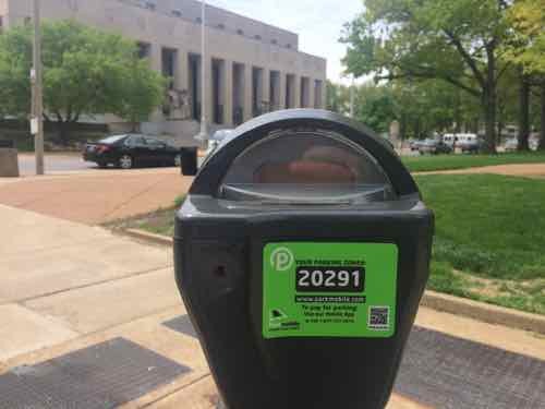 This spot had the meters we're all pretty familiar with  plus a new green sticker with the zone number and a QR code in the bottom right