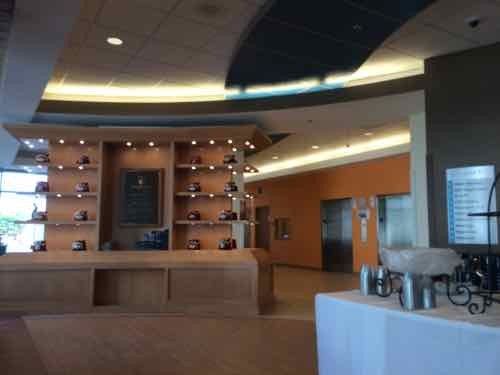 Looking to the left of the reception desk