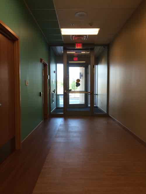 A side entry on the East side allows patients to arrive/leave in privacy 
