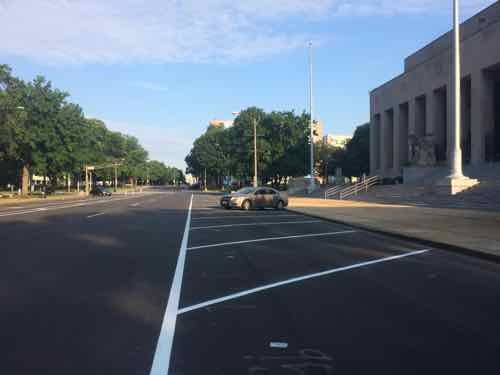 I don't recall angled parking in front of Soldiers  Memorial before 