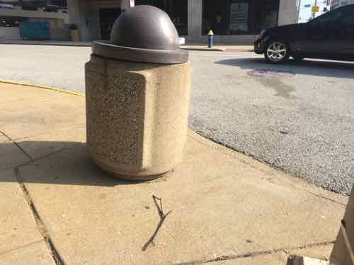 My text read "Trash can placed on curb ramp SW corner 14th & Pine"