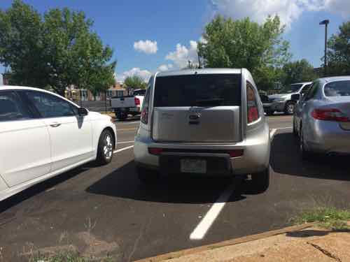 The adjacent vehicle also didn't stay within the space