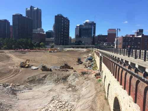 Looking back toward downtown