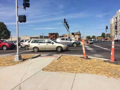 Like we saw at Sarah, crosswalks aren't yet marked. 