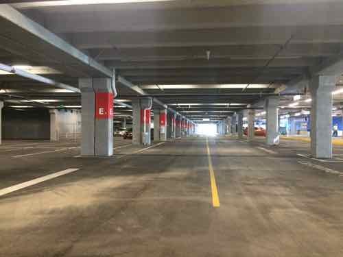 As previously mentioned, the 2-story IKES is elevated over a level of parking