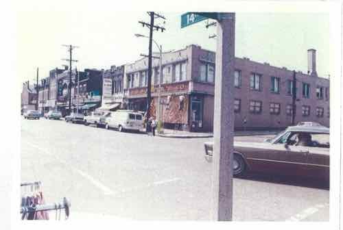 This photo is from a May 1972 thesis, taken before 14th was malled. Source: "A rehabilitation of a small commercial district: 14th Street in Murphy-Blair" by Norman Robert Spatz
