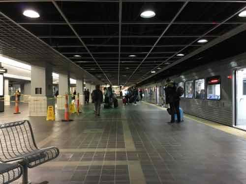 The platform at Tower City-Public Square. Their interurban streetcar lines converged at this downtown location.