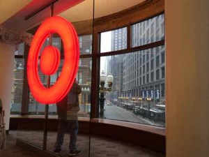 Target in Chicago's former Carson Pirie Scott department store, is a traditional brick & mortar retailer still trying to expand online sales. February 2014 image
