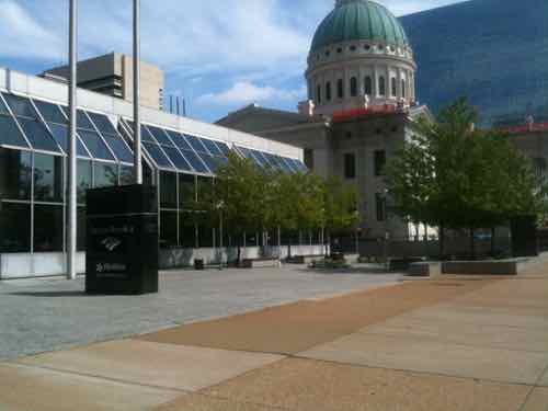 From this view we can see it is across Chestnut from the Old Courthouse, June 2010