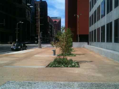 Though my main focus was the 1-story glass wing, I didn't like how the tower and the sidewalk/plaza met, June 2010