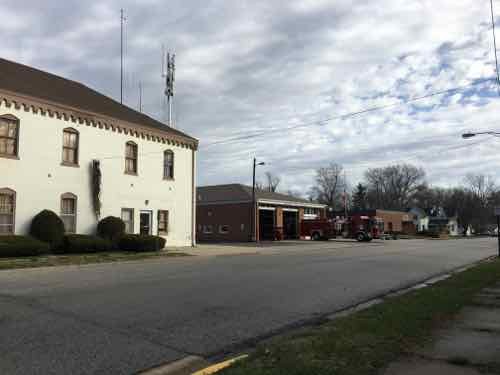 The fire department and school district are on the same block