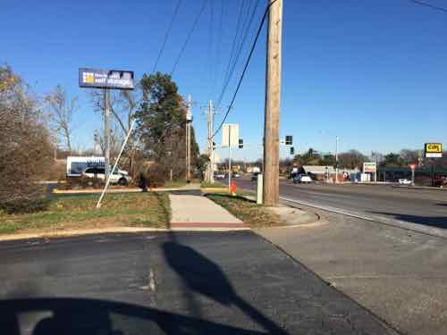 From the entrance drive looking back North. The QT is less than a 10th of a mile. Click image for map