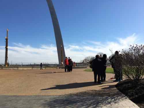 The North side just inside the bollards seen to be the new spot where everyone is posing for pics