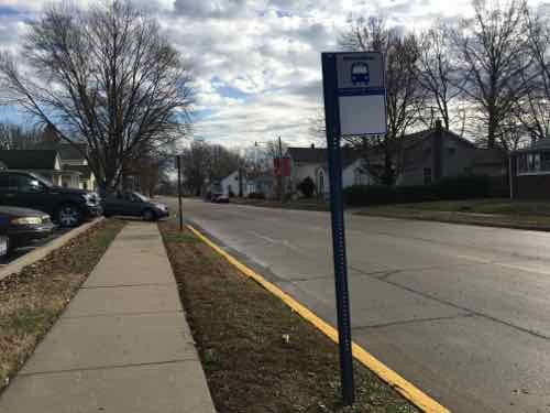 The bus driver tried to let off at the bus stop nearest the city hall, but the ramp stopped short of the sidewalk and the height difference would've gotten me stuck. He had to retract the ramp , pull up to the corner, and let the ramp out again. 