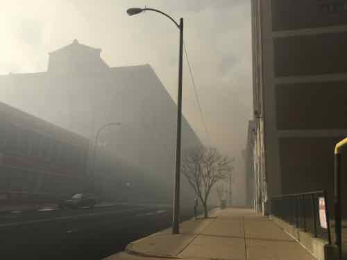 Six minutes later looking West toward 17th & Locust