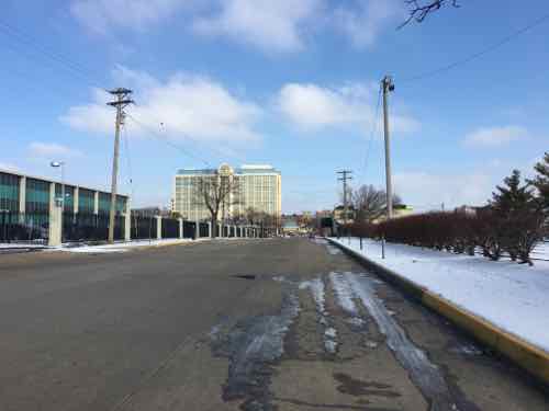 Looking North on 22nd toward Market. FBI on left, Harry's on right