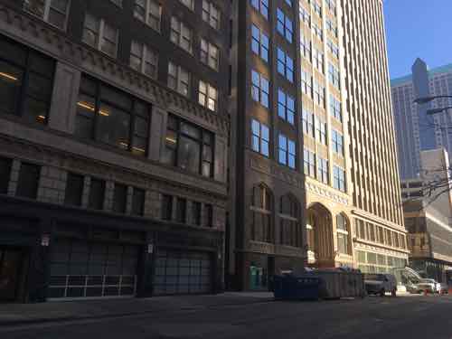 From 9th & Pine we see, L-R, the Paul Brown, Arcade, Wright