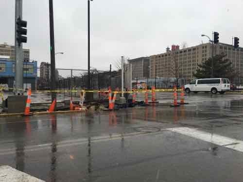 The corners of MLK &amp; 14th are getting new curb cuts -- was needed. 