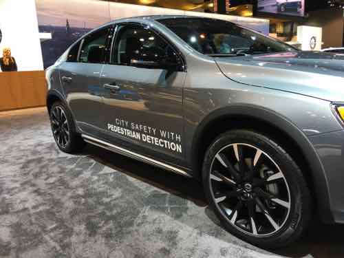 Volvo S60 with pedestrian detection at the 2016 Chicago Auto Show, click image to see Volvo's vision for autonomous cars