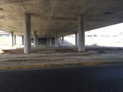 Under the Market St bridge/viaduct. This would be filled in so Market would be at grade 