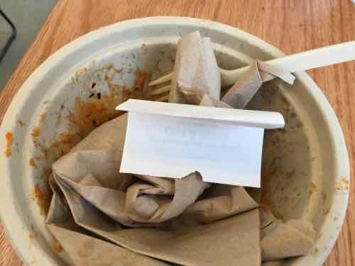As "fast casual" you don't use fine dinnerware. but everything I used can be recycled. -- including the bowl & fork