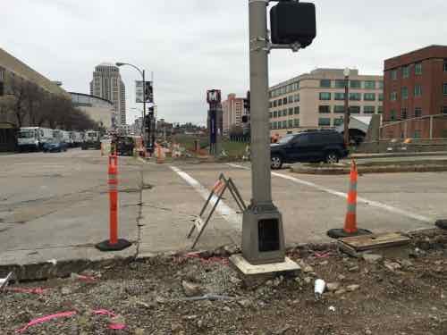 From the West side of 18th looking back, December 2015