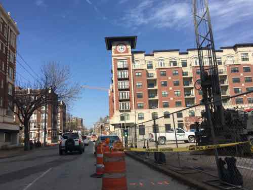 Looking North on Euclid toward the nearly-complete CityWalk development at Pine