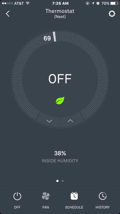 A few days ago we were back to the natural interior temperature for when we're home and maintaining the interior humidity 