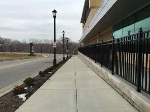 Back on the sidewalk, heading East toward Main St