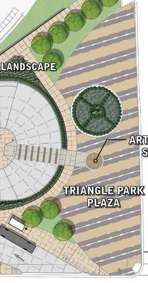 Close-up of Triangle Park