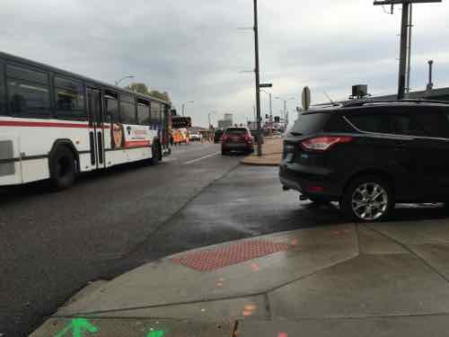 Hemp Ave is between the bus stop and Vandeventer, but no curb ramp is visible. But be just out of view