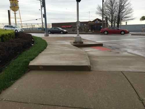 So I crossed Vandeventer, them crossed Manchester. The sidewalk design makes it clear to not go East on Chouteau. 