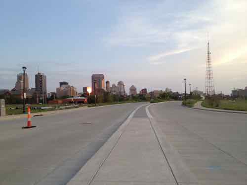Looking South at the new Tucker from Cass Ave, both sides have large land areas ready for development. July 2012 image