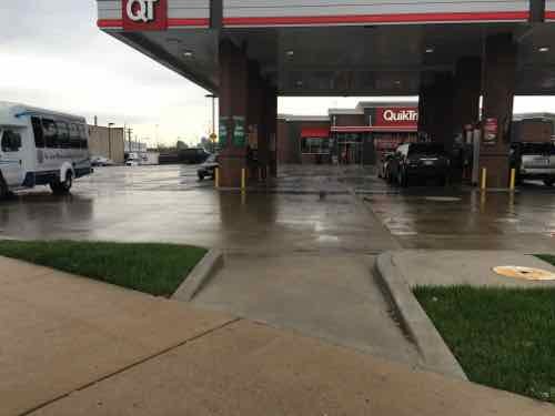 QuikTrip thinks this is a compliant pedestrian route. It's not. 