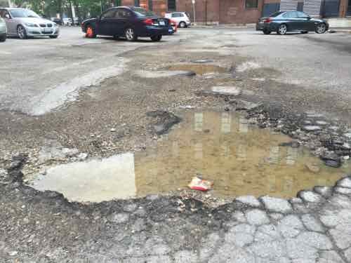 Photo of 1601 Locust from April 29, 2016 -- a close up at one of the pothole ponds 
