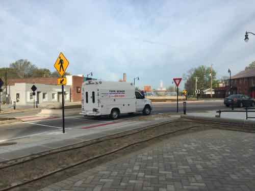 Now it's still confusing to motorists -- some stop rather than yield -- at the circle. For pedestrians it is now easy and safer to cross. More importantly, it now feels like a real place. I hope to see restaurants open with patio seating. 