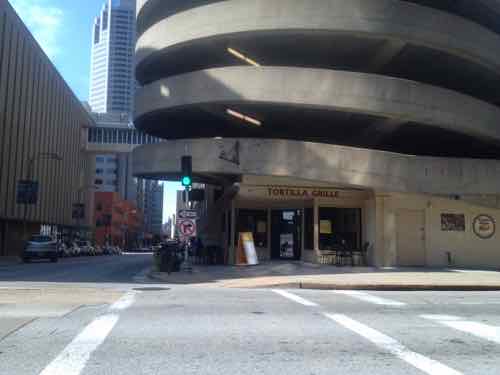 6th & Pine corner of the garage