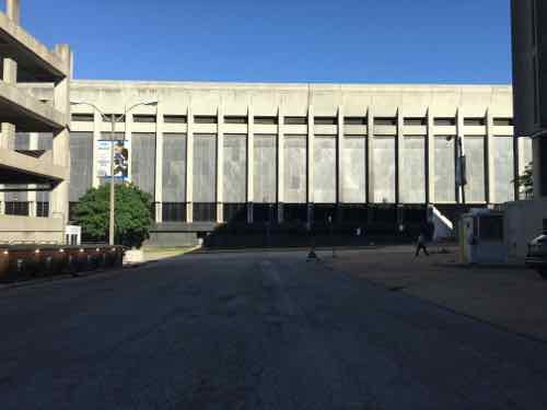 On Walnut looking West at 16th Street side of huge post office addition