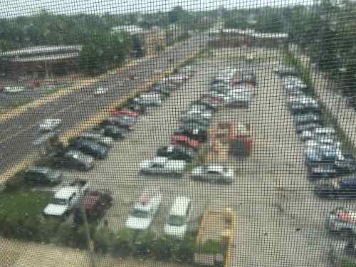 They leased the rough surface parking lot to the East during construction, hopefully the Roberts brothers will develop it or sell to someone who will.