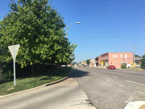 Looking West toward the bus stop