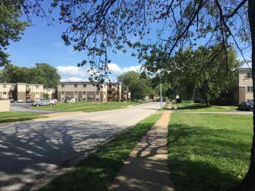 Looking East down Canfield Dr toward the spot where he died