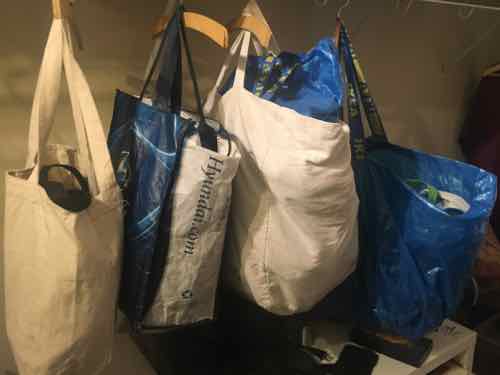 We have four bags of bags, The IKEA bags are ones I've had for at least a decade.