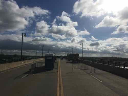 The 4 vehicle lanes were closed last month for the celebration, this much space isn't needed for the volume of daily traffic. 